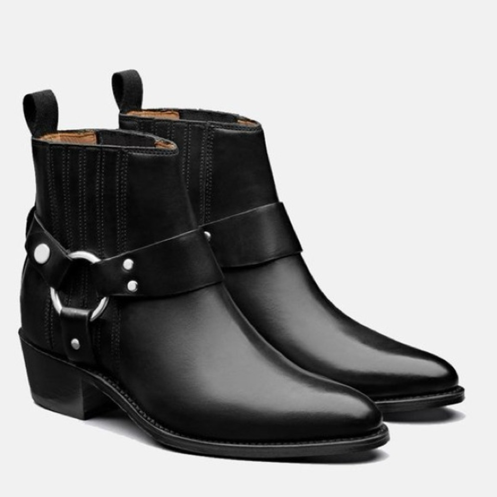 Black Leather Ankle Boots